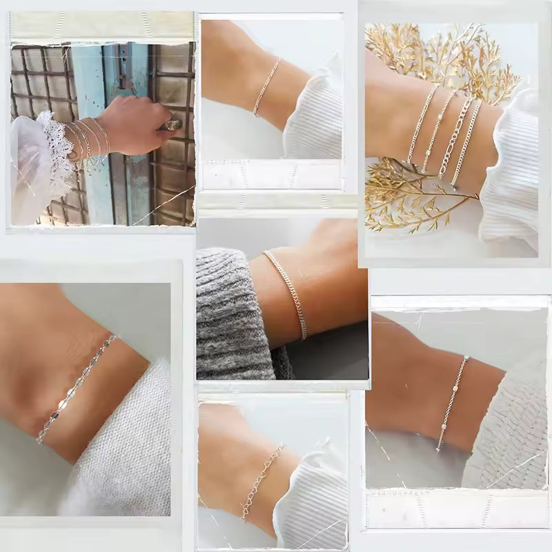 Juego de 11 pulseras 14k